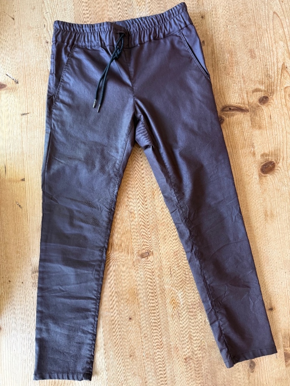 BEVY FLOG Shely Burgundy Pant Women 27 Pull On Elastic Slim Luxury Designer $68